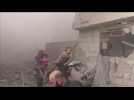 Aftermath of Russian airstrikes - Amateur Video