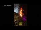 Eyewitness video captures Dubai skyscraper being engulfed by blaze