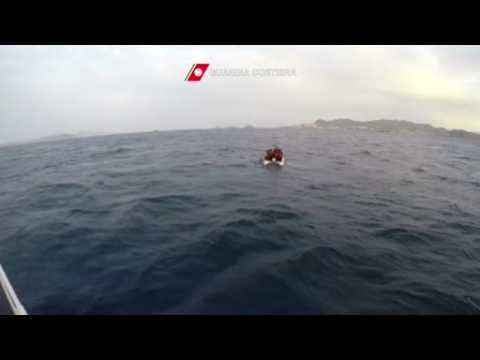 Italian coast guard rescues 19 migrants drifting in rubber dinghy off Greek island