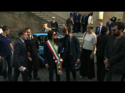 Rome's new city mayor, Virginia Raggi, takes office