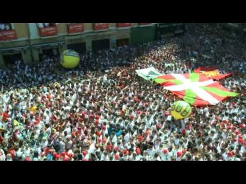 Pamplona's traditional bull run kicks off