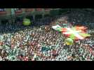 Pamplona's traditional bull run kicks off