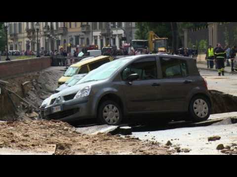 Road collapses near Florence's famed Ponte Vecchio bridge