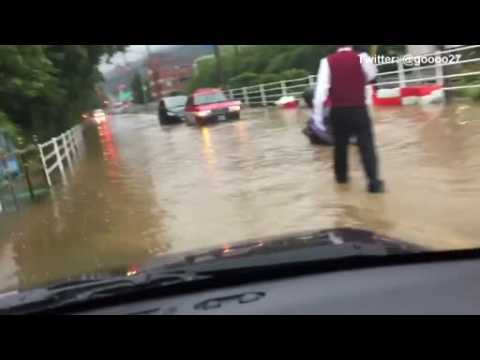 Drivers brave Japan streets during deadly floods