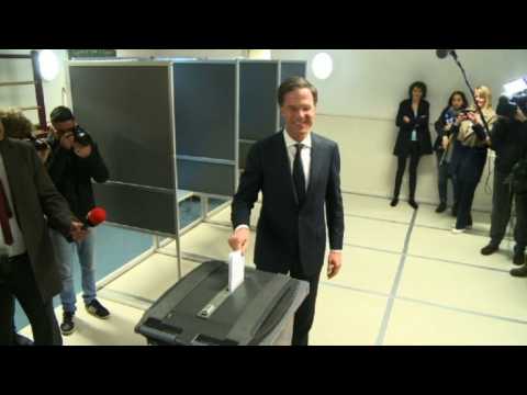 Dutch PM Mark Rutte casts vote in key elections