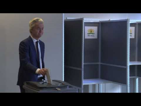 Far-right candidate Geert Wilders casts vote in Dutch elections
