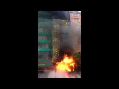 Amateur video shows blaze that killed thirteen people