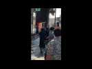 Amateur video shows vehicles on fire in the aftermath of a Japan suicide blast
