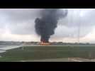 Eyewitness captures aftermath of Malta plane crash that killed five people
