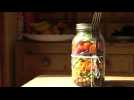 Crispy spring jar salad
