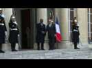 François Hollande meets I. Coast president Alassane Ouattara