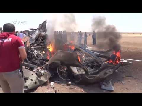 Amateur video purports to show wreckage of Russian helicopter downed in Syria