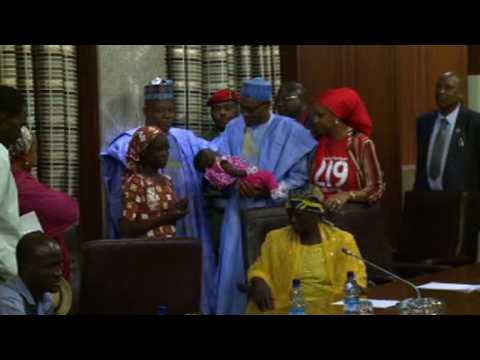 Rescued Chibok girl meets Nigerian President Buhari