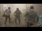 Social media videos purport to show aftermath of Aleppo air strikes