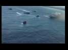 Puerto Rico Police release aerial footage of passenger ferry on fire