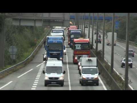 French farmers, truckers block roads in 'Jungle' demo