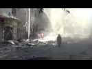 Video purports to show aftermath of air strikes on Aleppo