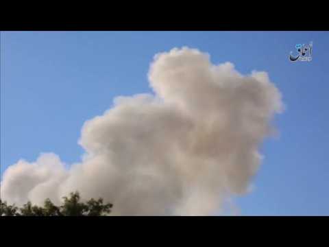 Russian air strikes reduce hospital to rubble, Islamic State video purports