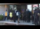 People arrive for the funeral of Daunte Wright in Minneapolis