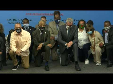 NYC mayor, Rev. Al Sharpton, other leaders take a knee on first anniversary of Floyd’s death