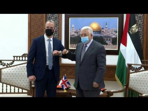 British Foreign Secretary Dominic Raab meets with Palestinian president Mahmud Abbas