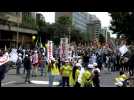 Protesters gather in Bogota to demonstrate against Duque's government