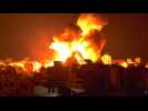 Explosions light up sky as Israel strikes Gaza