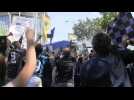 Inter Milan team bus arrives at San Siro stadium