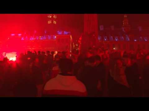 Football : Lille fans celebrate after winning the French Ligue 1 title