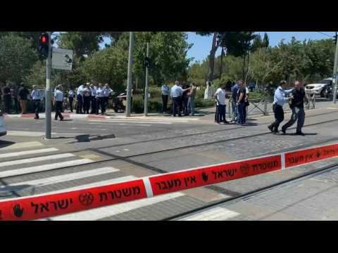 Images of the scene after stabbing attack in Jerusalem