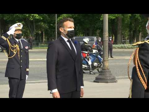 France's Macron attends ceremony marking WWII Victory Day