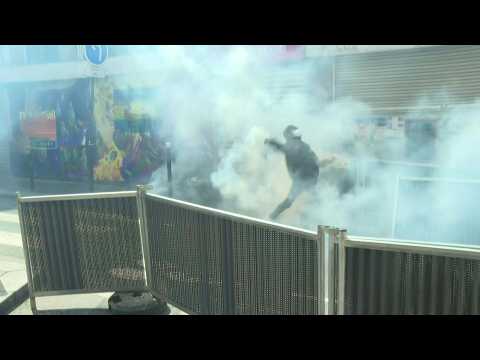 Police attempt to break up pro-Palestinian demonstration in Paris