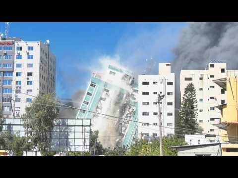 Israel flattens Gaza building hosting AP, Jazeera in air strike