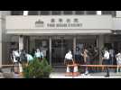 Images outside Hong Kong court after first national security conviction