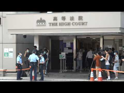 Hong Kong: Images outside court ahead of first national security trial verdict