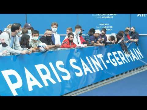 Football: PSG fans wait for Messi's arrival at Parc des Princes in Paris