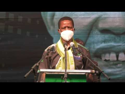 Zambian President Edgar Lungu holds virtual rally on eve of election