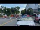 Police car and ambulances stationed near US Capitol as authorities investigate 'bomb threat'