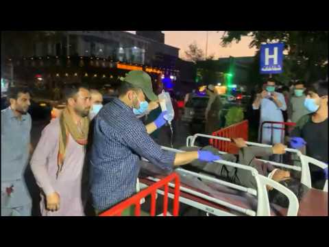 Injured people arrive to hospital after Kabul airport blast