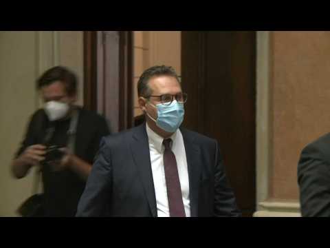 Austria's former vice-chancellor Strache arrives at court