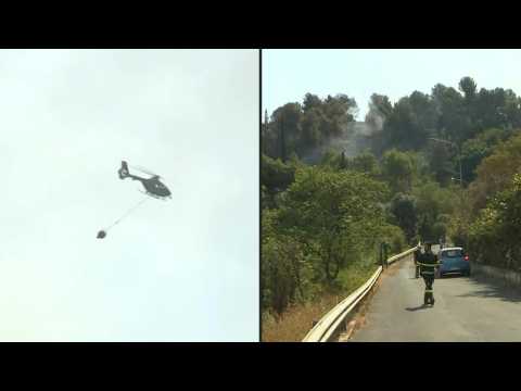 Firefighters battle blaze near Rome