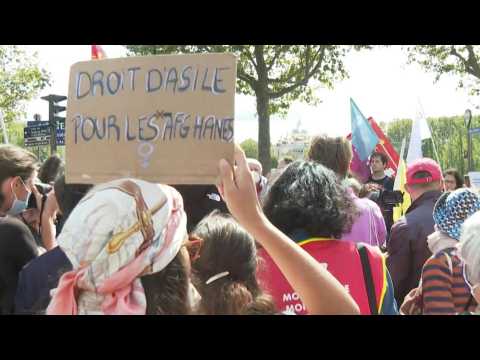 Protesters gather in Paris in support of Afghan women