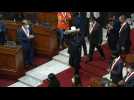Pedro Castillo arrives at Peru's Congress for swearing-in ceremony