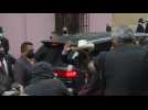 Pedro Castillo arrives at Peru's Foreign Ministry before being sworn in as president
