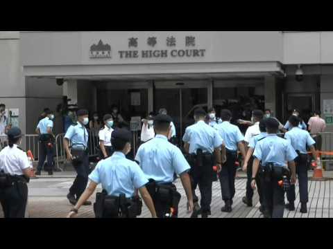 Scene outside Hong Kong court after man given 9 years jail for terrorism