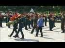 Germany's Angela Merkel attends wreath laying ceremony in Moscow