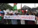 People in London protest to show solidarity with the people of Afghanistan
