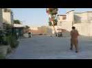 Deserted checkposts and streets in Kabul's fortified diplomatic quarter