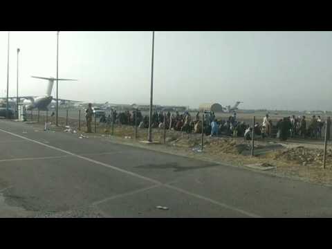 Images of people at Kabul airport being evacuated from Afghanistan
