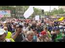 People demonstrate against the health pass in Paris